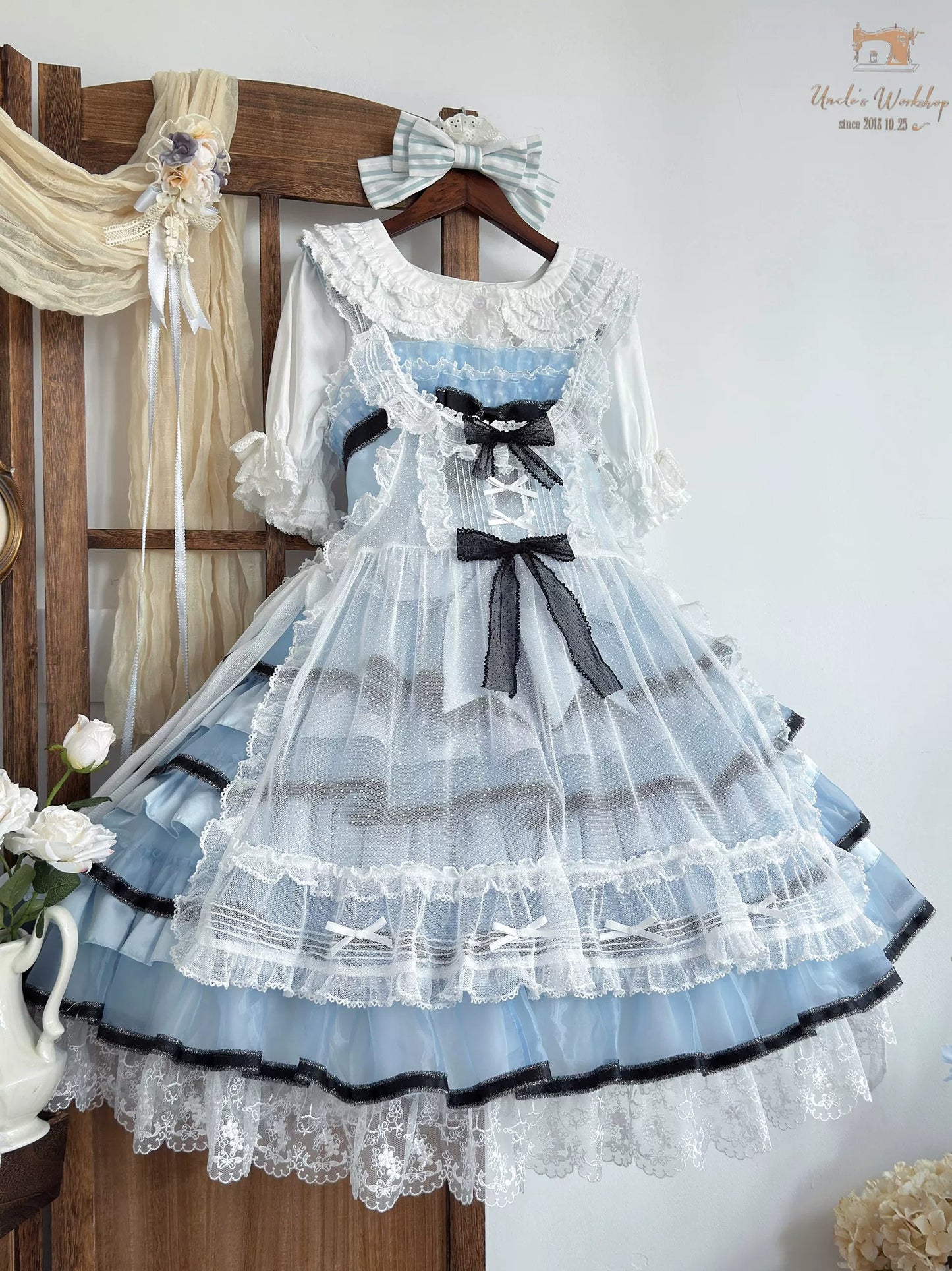 【受注予約~5/26】ドッドチュールフリルエプロン【Uncle's Workshop】