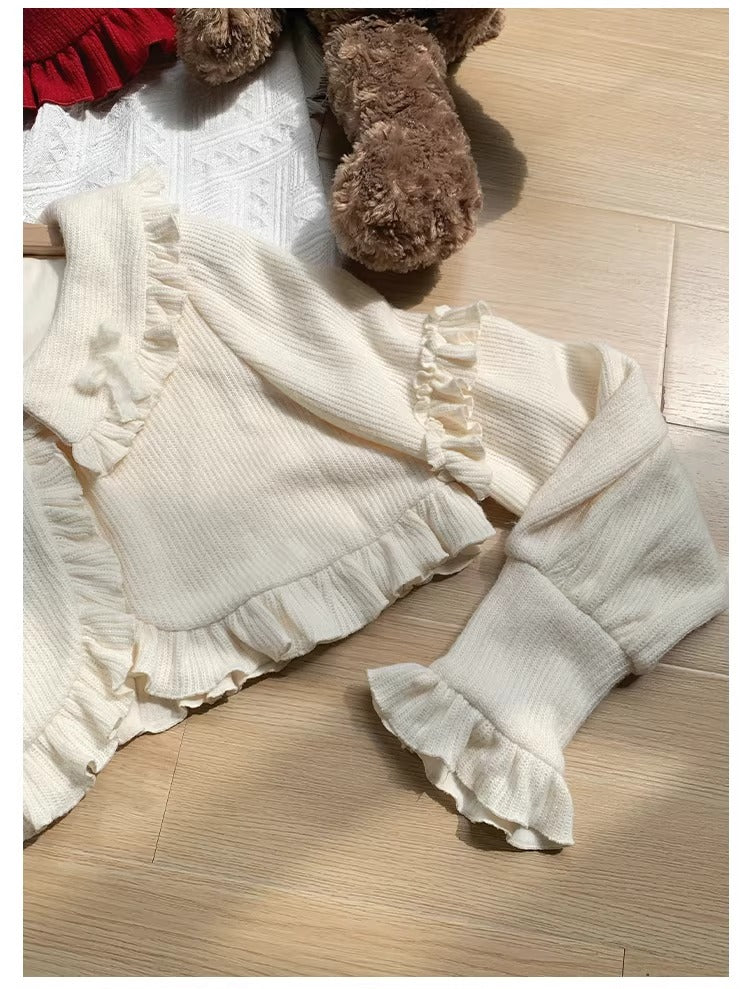 襟付きニットカーディガン【With Puji】