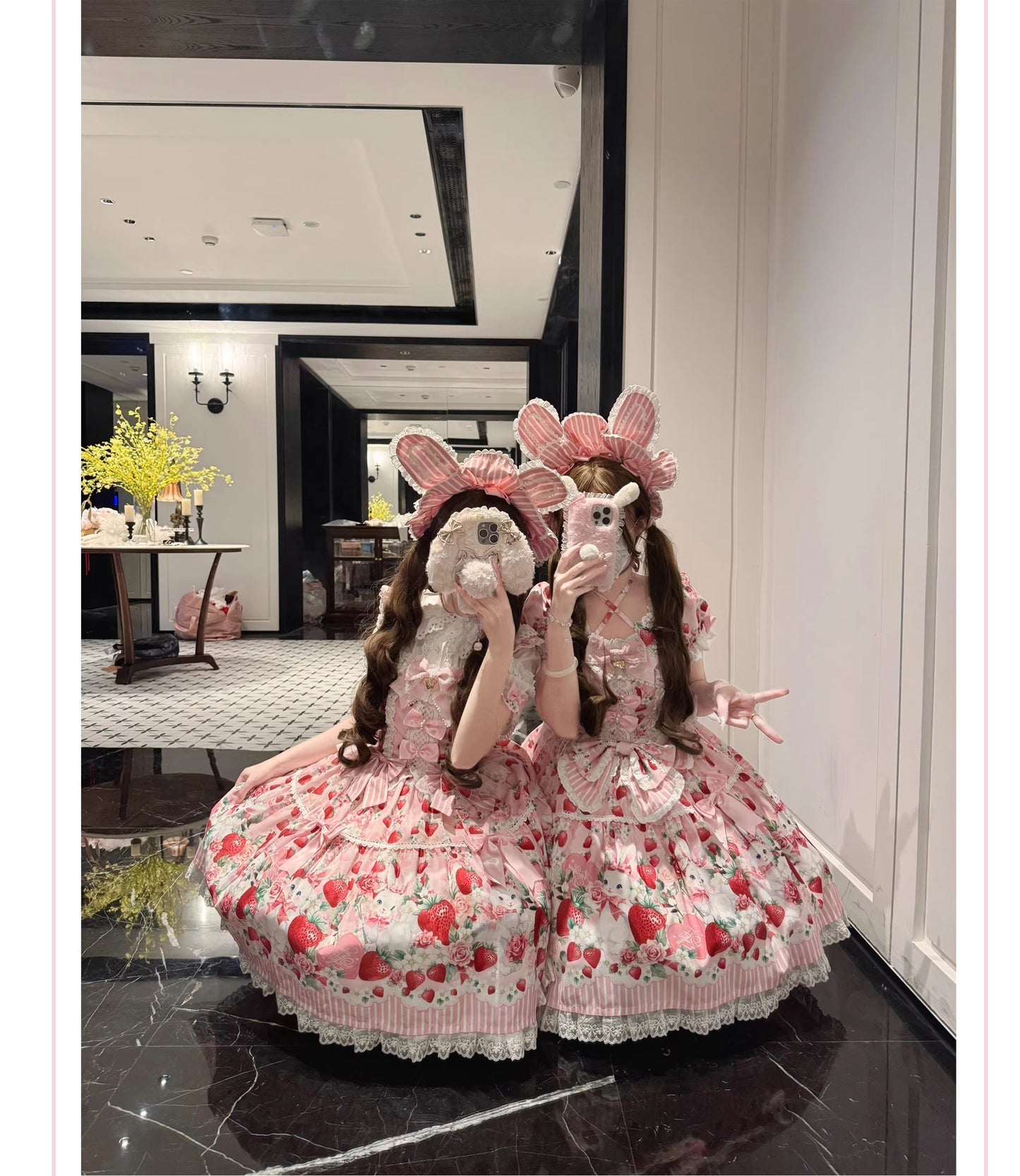【受注予約~4/29】Strawberry Rabbit ワンピース・ジャンパースカート・トップス【Antique Doll】