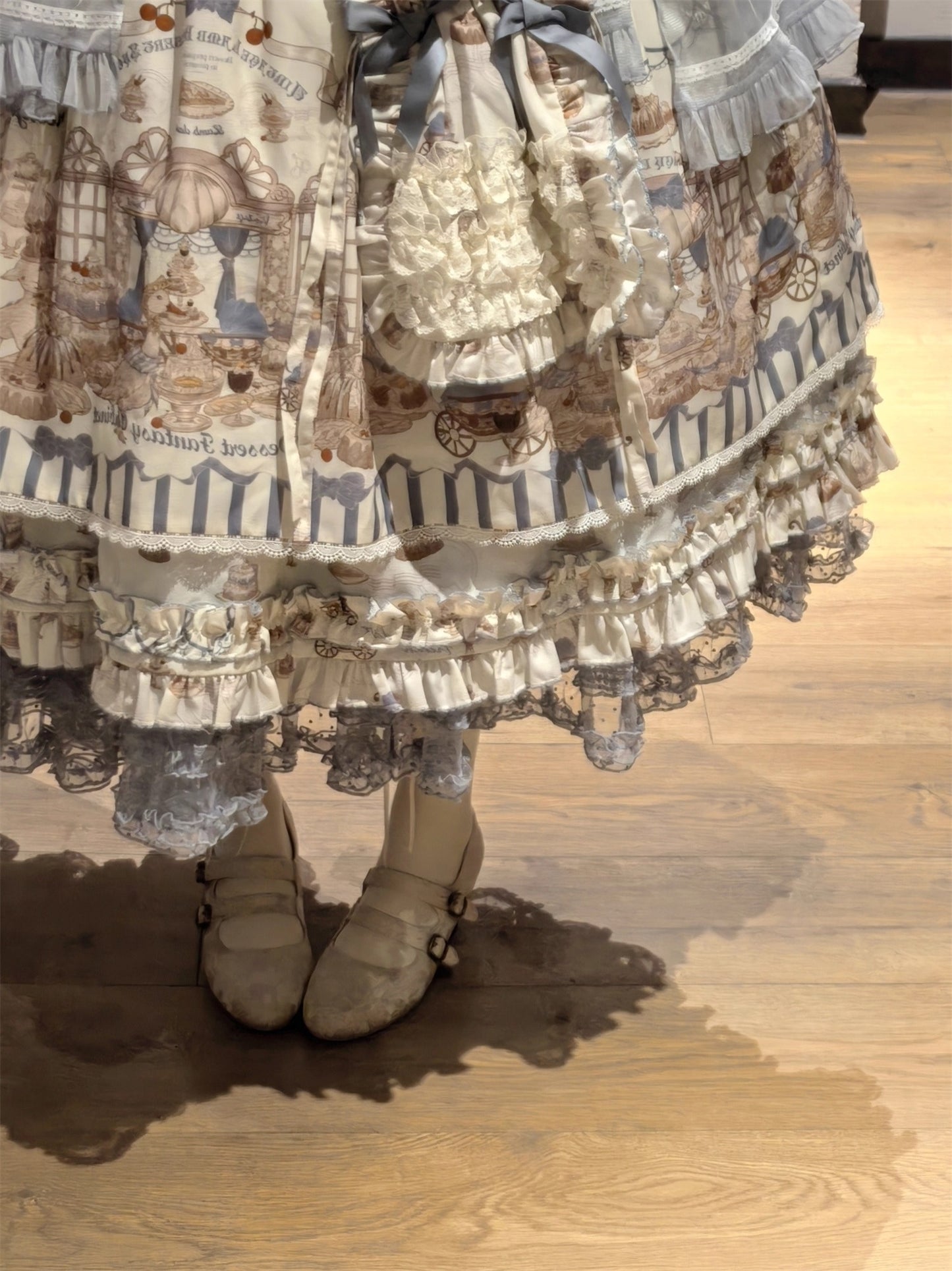 【受注予約~12/10】Antique Dessert Shop ワンピース【babyblue】