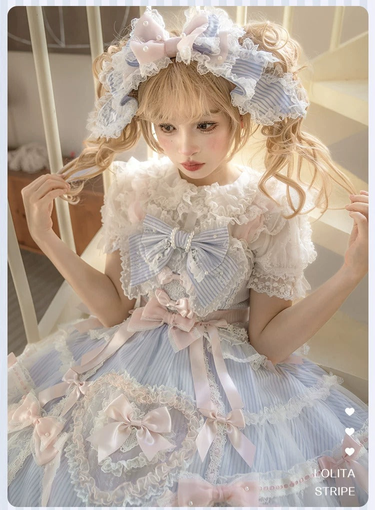 【受注予約~8/3】Striped Maiden ワンピース・ジャンパースカート・ブラウス【花与珍珠匣】