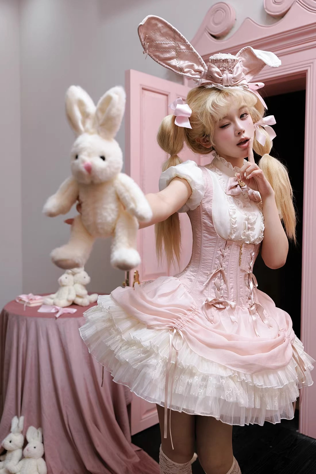 【受注予約~3/8】バニーメイド フルセット(立ち襟タイプ)【Caramel Antique】