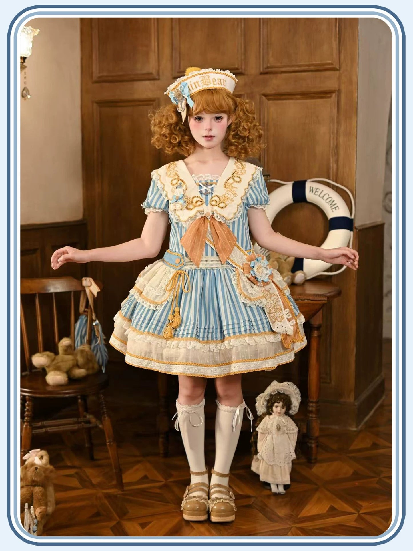 【受注予約~6/28】Antique Sailor Bear ワンピース・フルセット(タイプ2)【双生小熊】