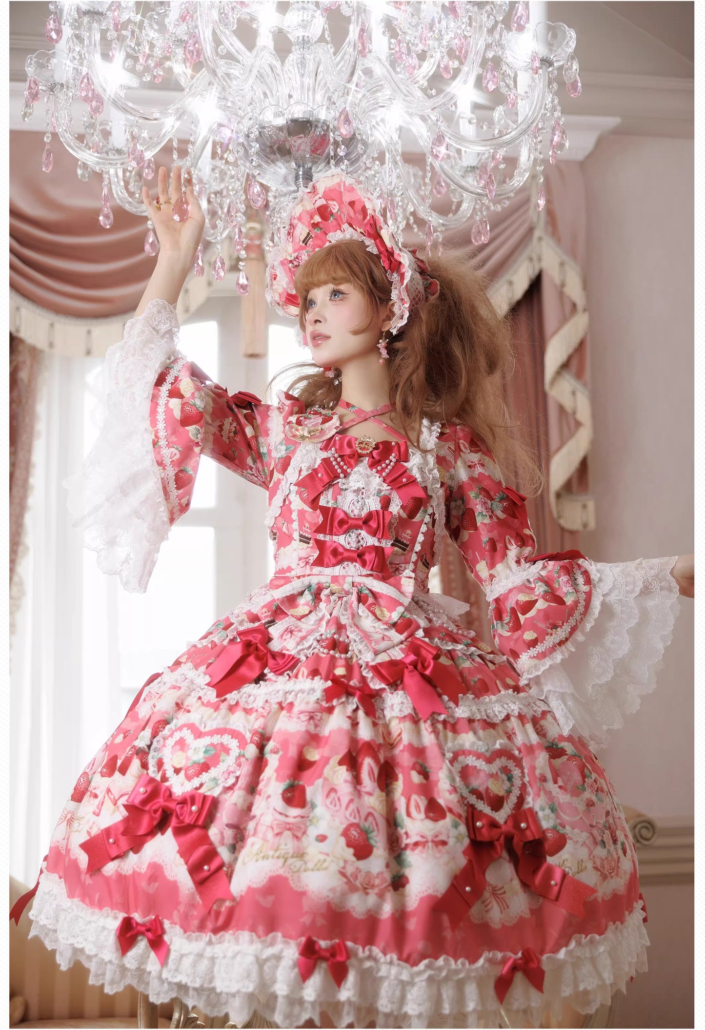 【受注予約~2/26】Strawberry Birthday Cake ワンピース・フルセット【Antique Doll】