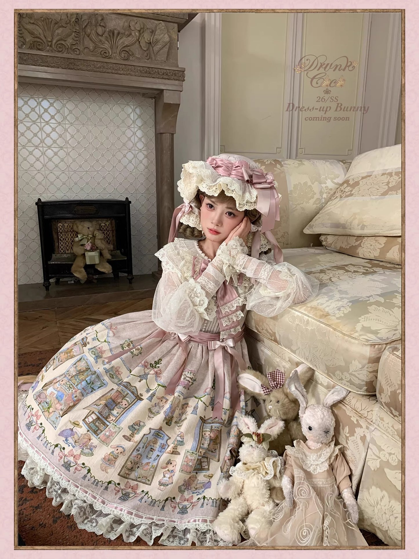【受注予約~3/12】DressUp Bunny ワンピース【Drunk Coco】