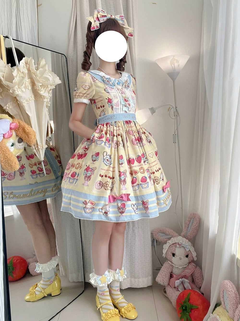 【受注予約~6/24】Strawberry Parfait Tea ワンピース【Miss Cube】