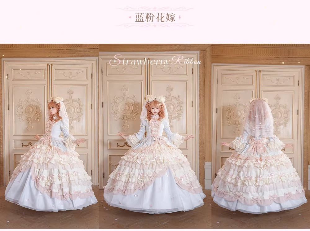 【受注予約~3/18】Strawberry Ribbon ワンピース・フルセット【Dream Lolita】
