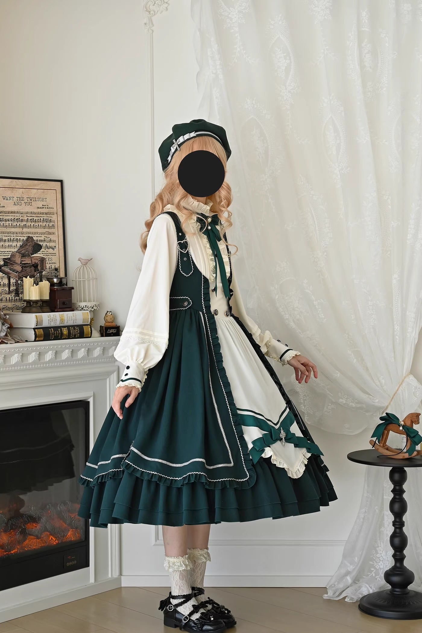 【受注予約~10/30】スミレ色の花手紙 ジャンパースカート 【MCLUSTER】