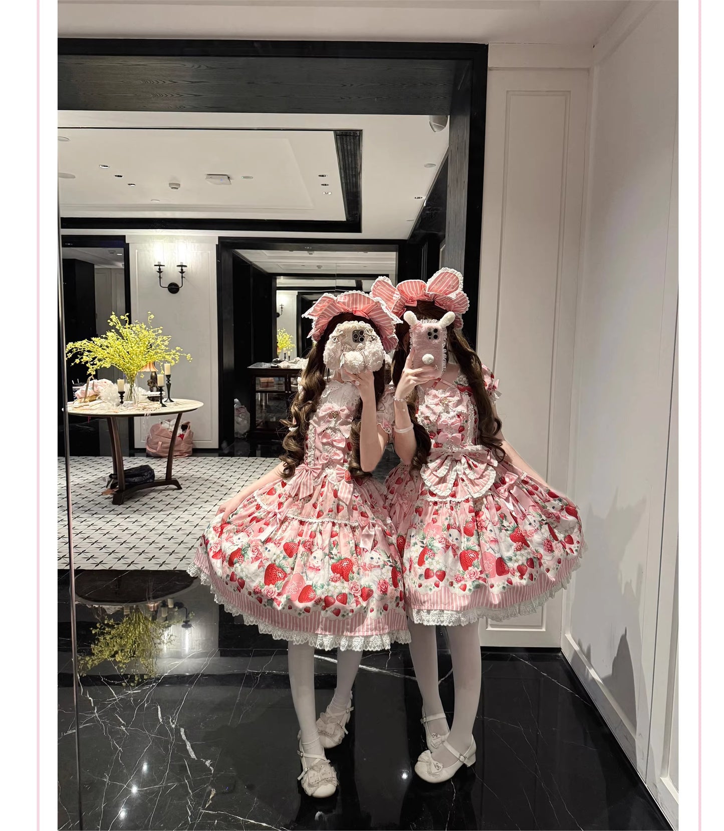 【受注予約~4/29】Strawberry Rabbit ワンピース・ジャンパースカート・トップス【Antique Doll】