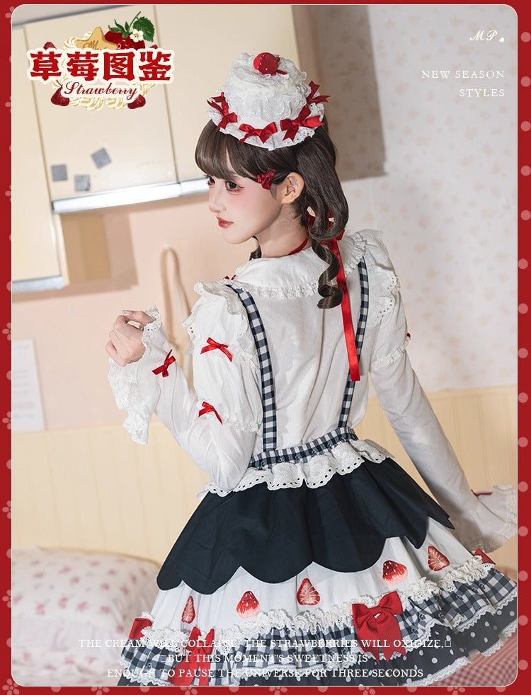 【受注予約~11/18】Strawberry Cake Illustration スカート【花与珍珠匣】