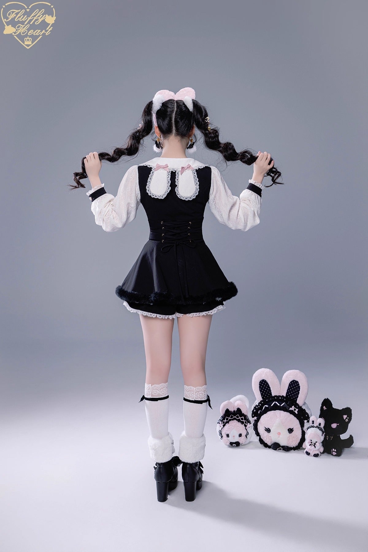 ふわふわファーセットアップ【Fluffy Heart×momo】