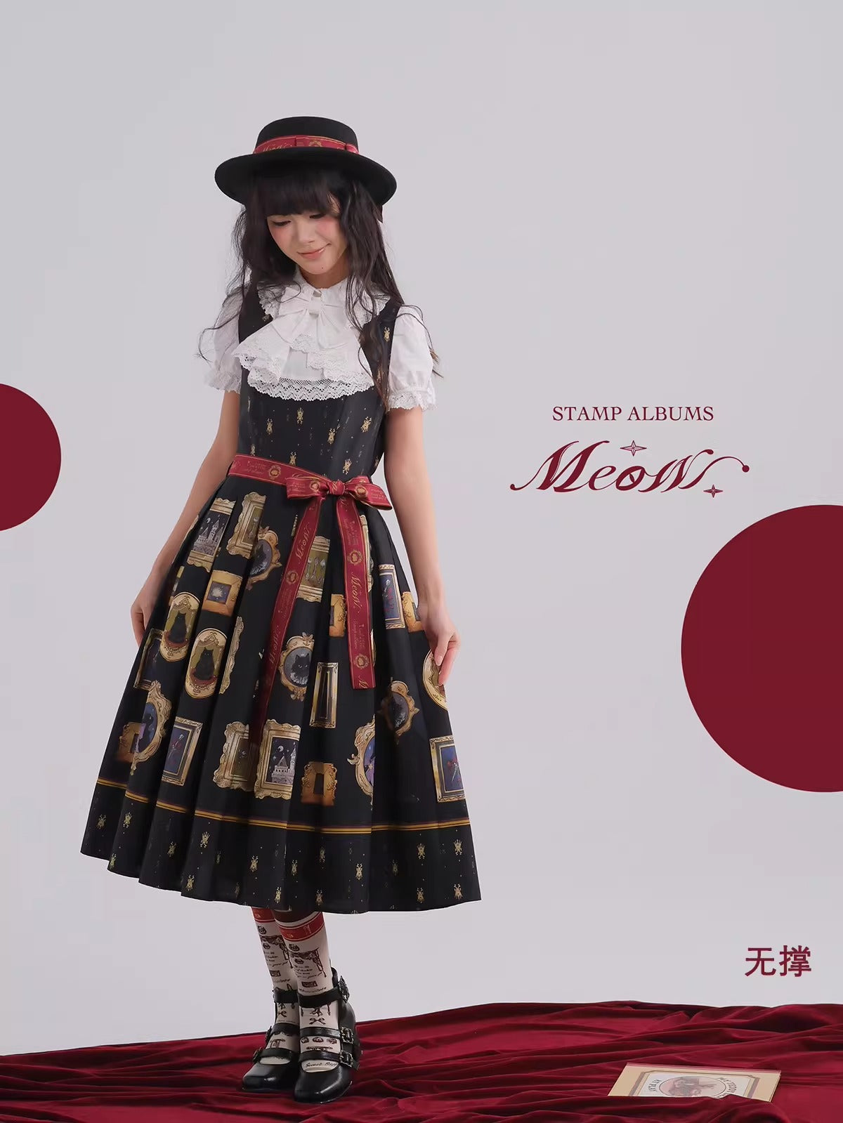 【受注予約~4/16】MEOW ワンピース・ジャンパースカート・ブラウス【Stamp Album】