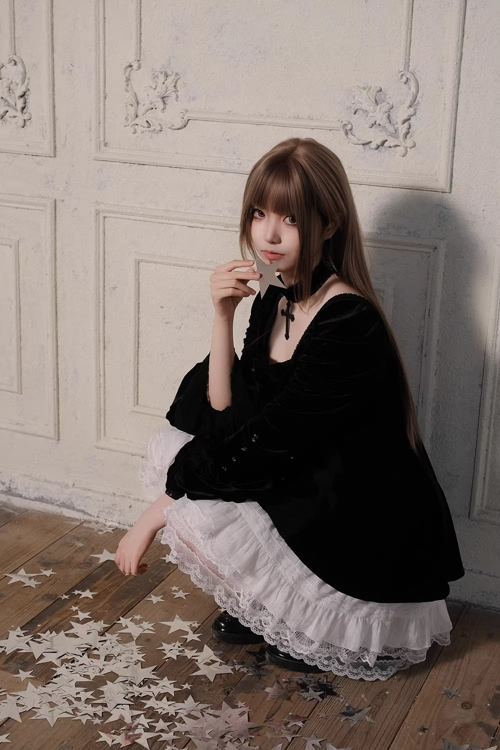 【受注予約~3/23】Embroidered Star ワンピース【魔女販售】
