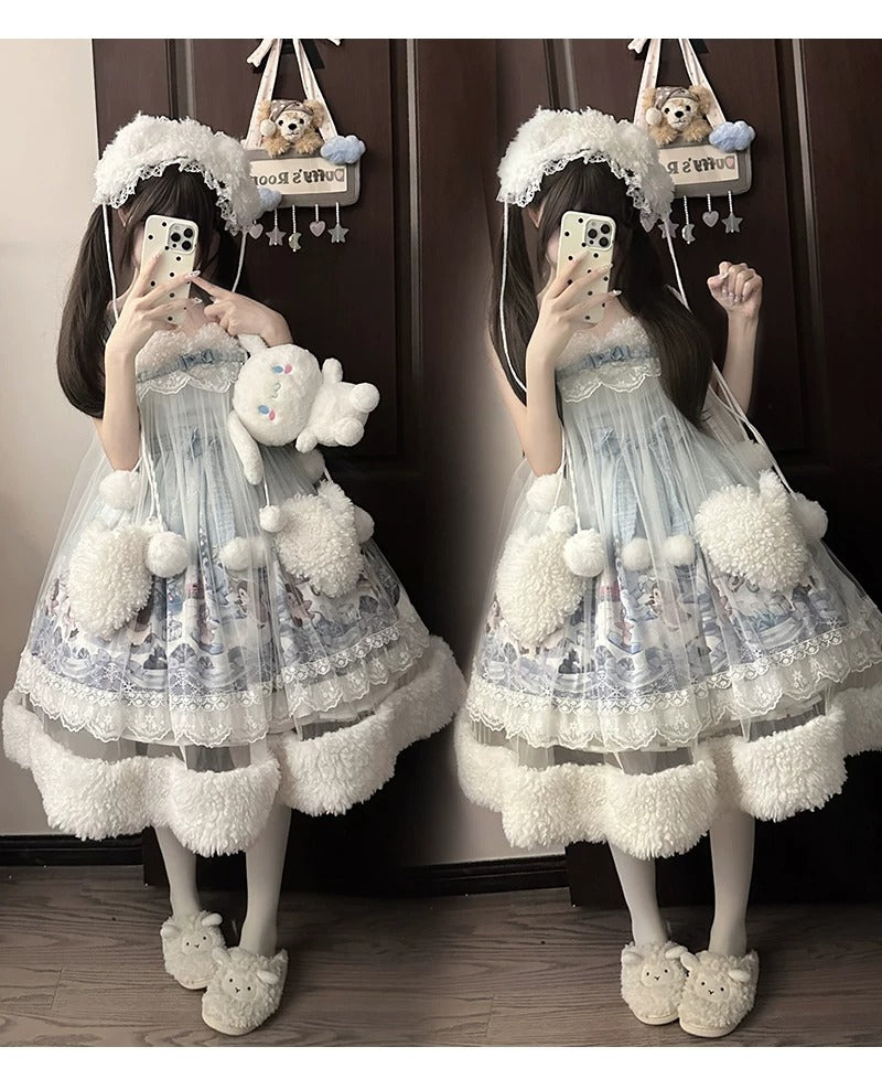 【受注予約~10/12】Penguin Snow Baby ジャンパースカート・インナートップス【Lineball Cat】