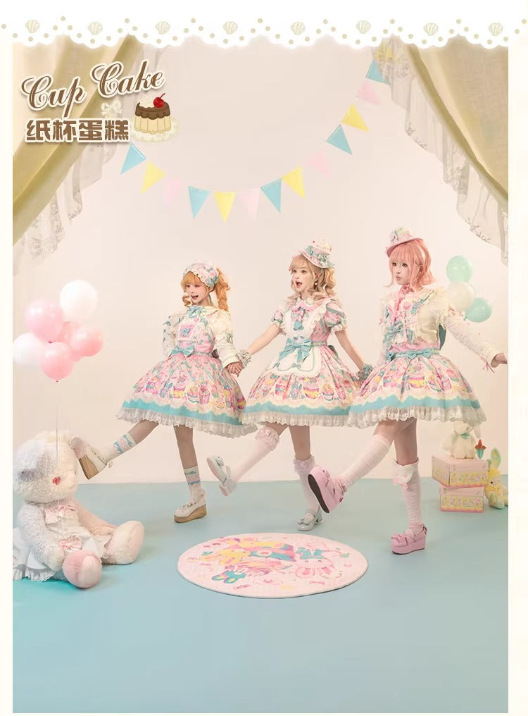 【受注予約~1/26】CupCakes ワンピース(プリントver.)【花与珍珠匣】
