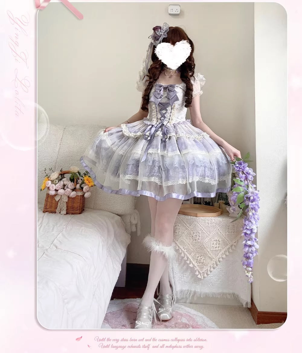 【受注予約~4/13】Spring Flowers and Rain Dream ジャンパースカートセット【櫻姫】