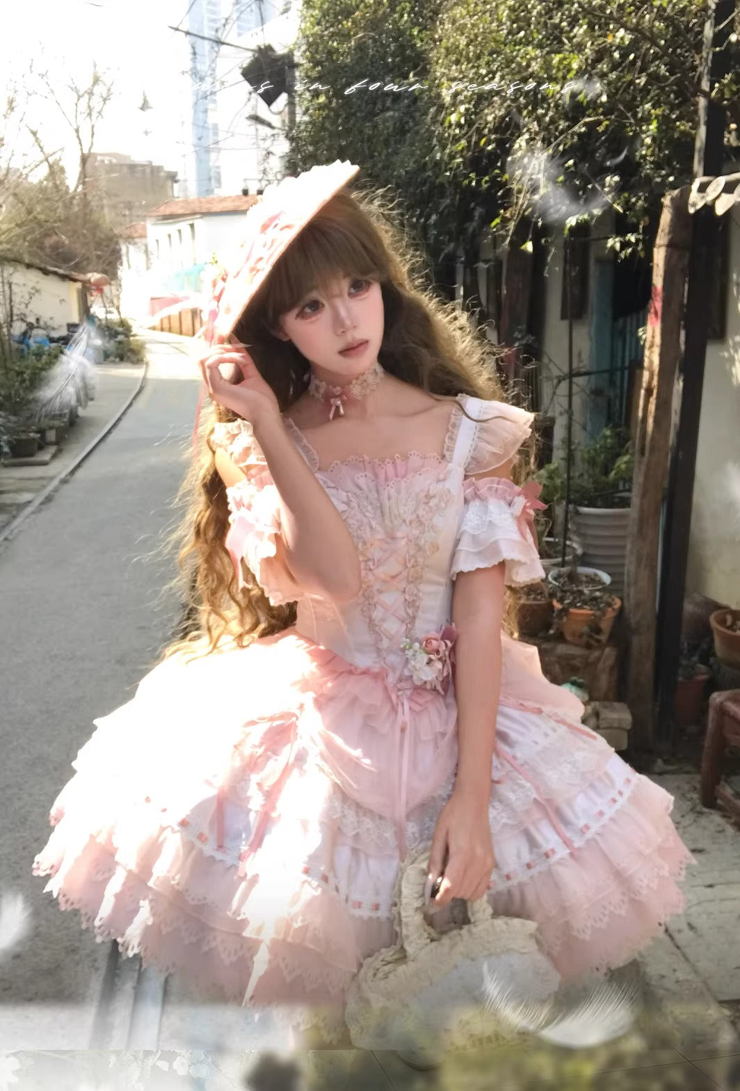 【受注予約~4/5】Lily・Bluebell・LittleYellow・LittleRose ジャンパースカート【咩耶】