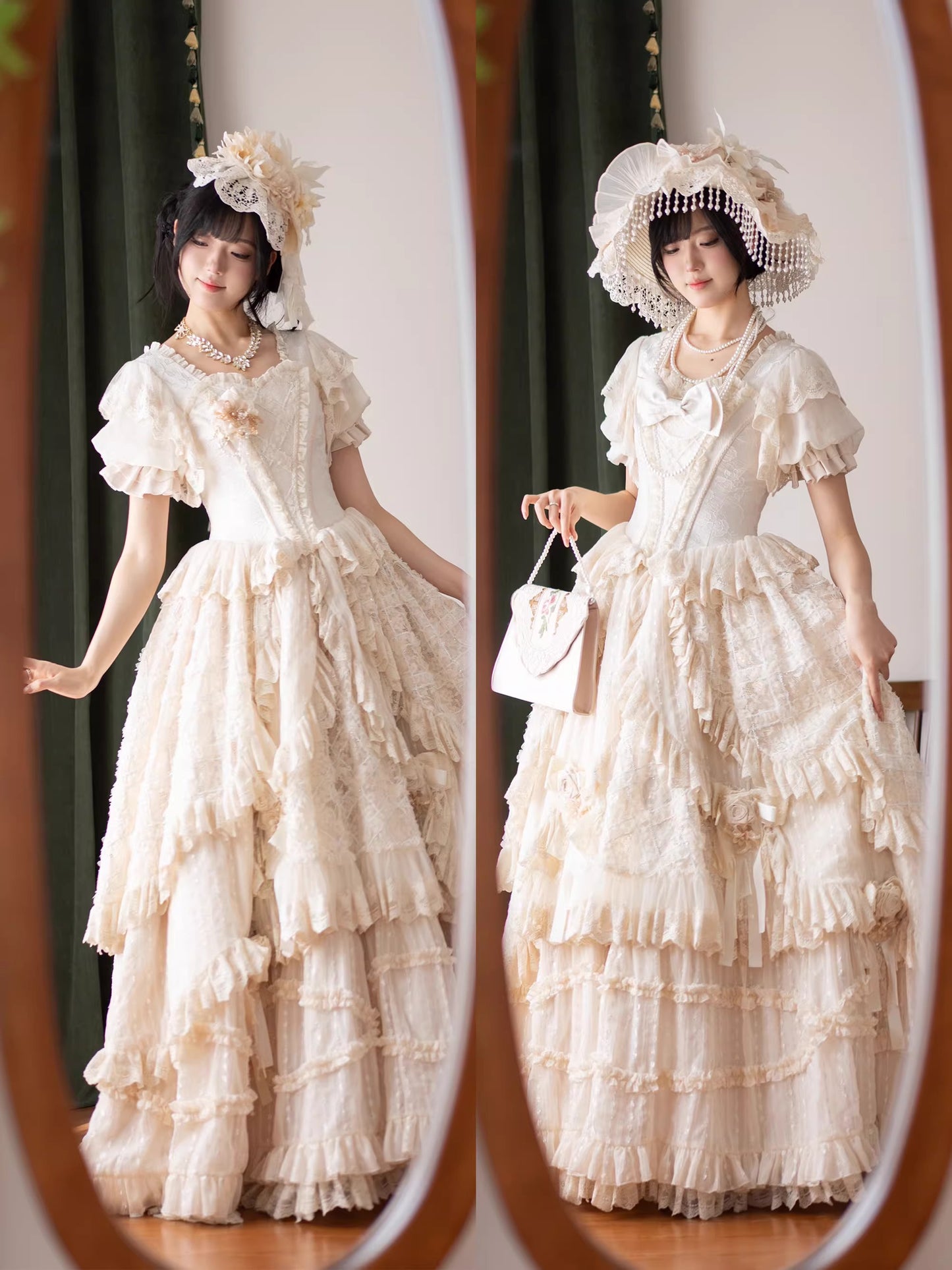 【受注予約~4/16】Lace Waltz × Apricot Waltz ワンピース・姫袖・フルセット【sedef】