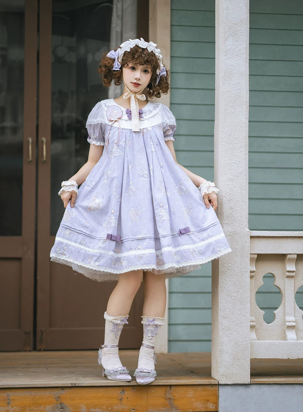 【受注予約~7/23】Little White Goose with Flowers ワンピース(タイプ2)【Miss Cube】