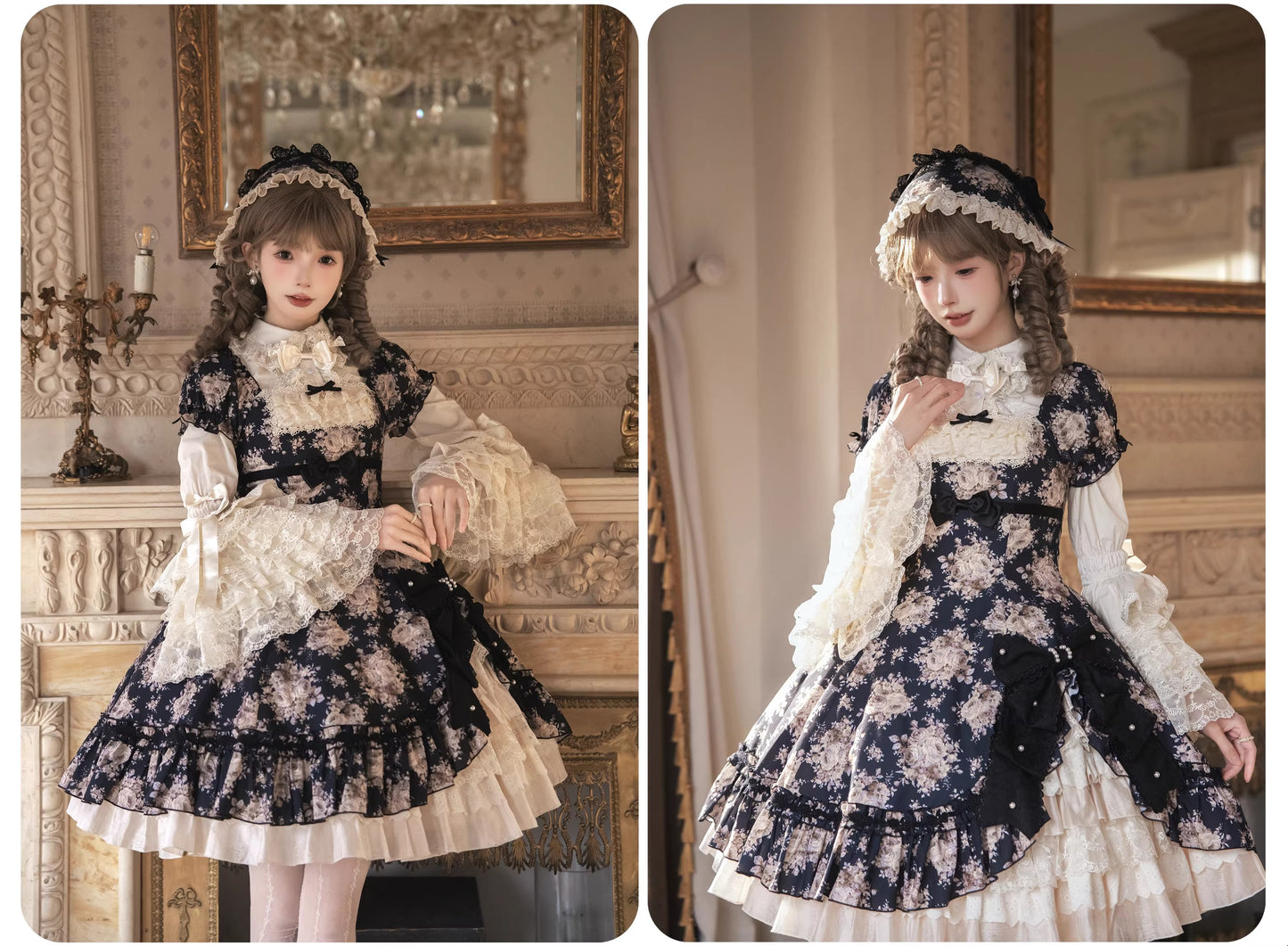 【受注予約~2/15】Black Rose ブラウス【LittlePlum】