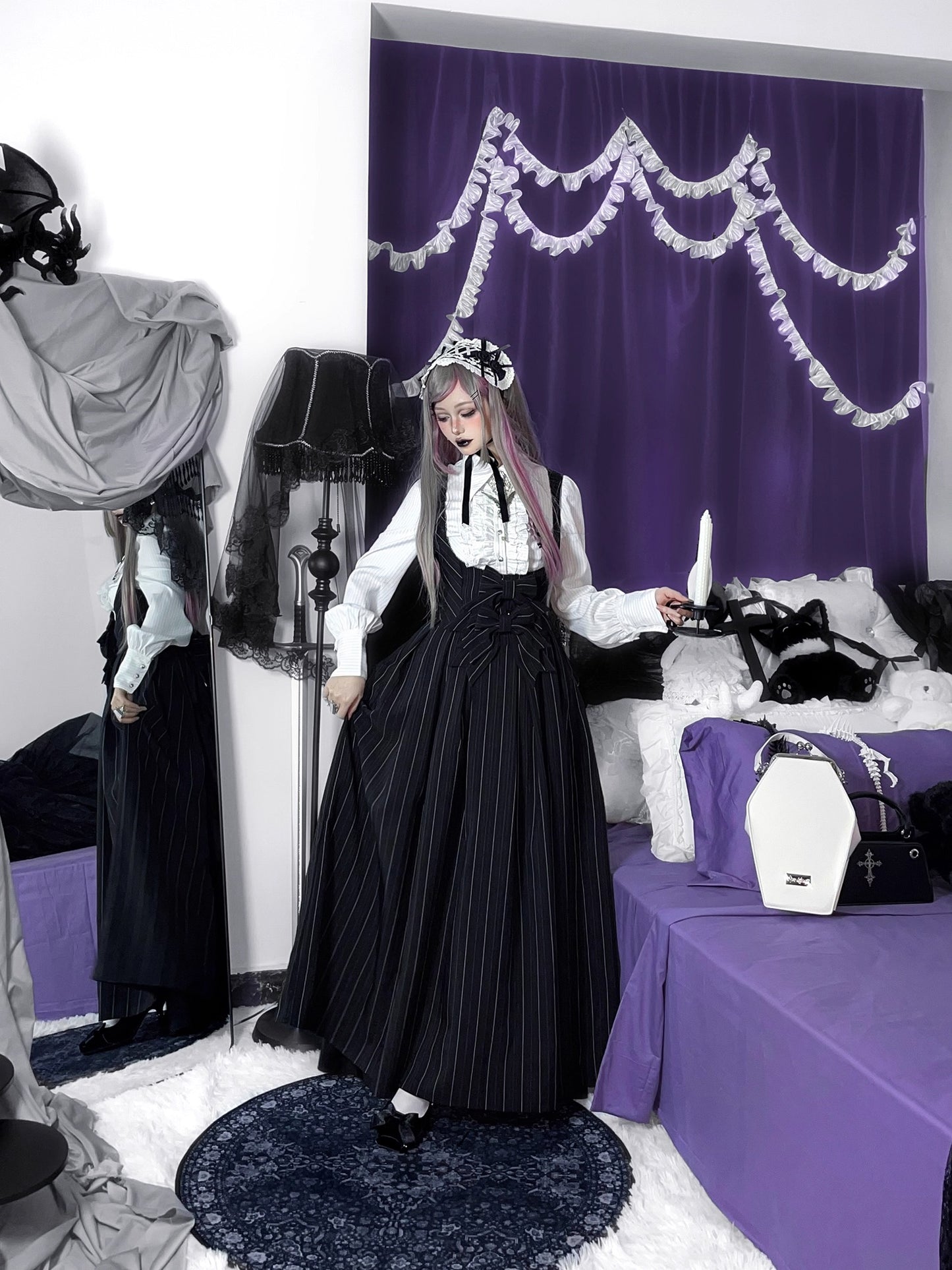 【受注予約~10/28】Bright Moon ジャンパースカート(ストライプ・タイプ2)【Little Dipper】