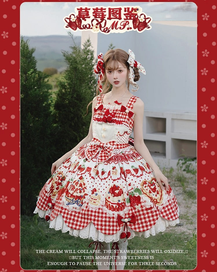 【受注予約~11/18】Strawberry Cake Illustration ジャンパースカート(タイプ2)【花与珍珠匣】