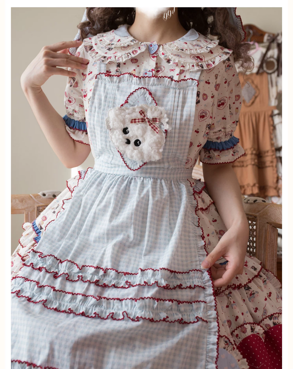 【受注予約~9/23】Cookie Bear & Cherry Dog ワンピース・スカート・フルセット【Can't Name It】