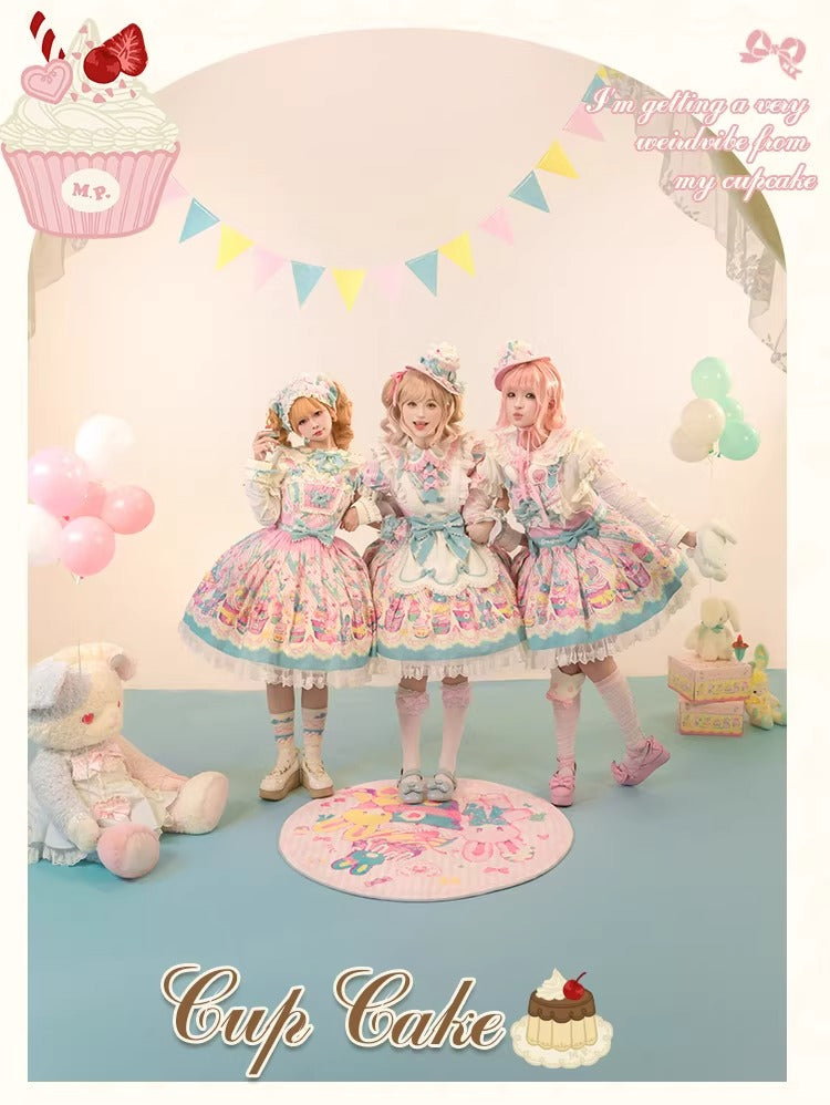 【受注予約~1/26】CupCakes ワンピース(プリントver.)【花与珍珠匣】