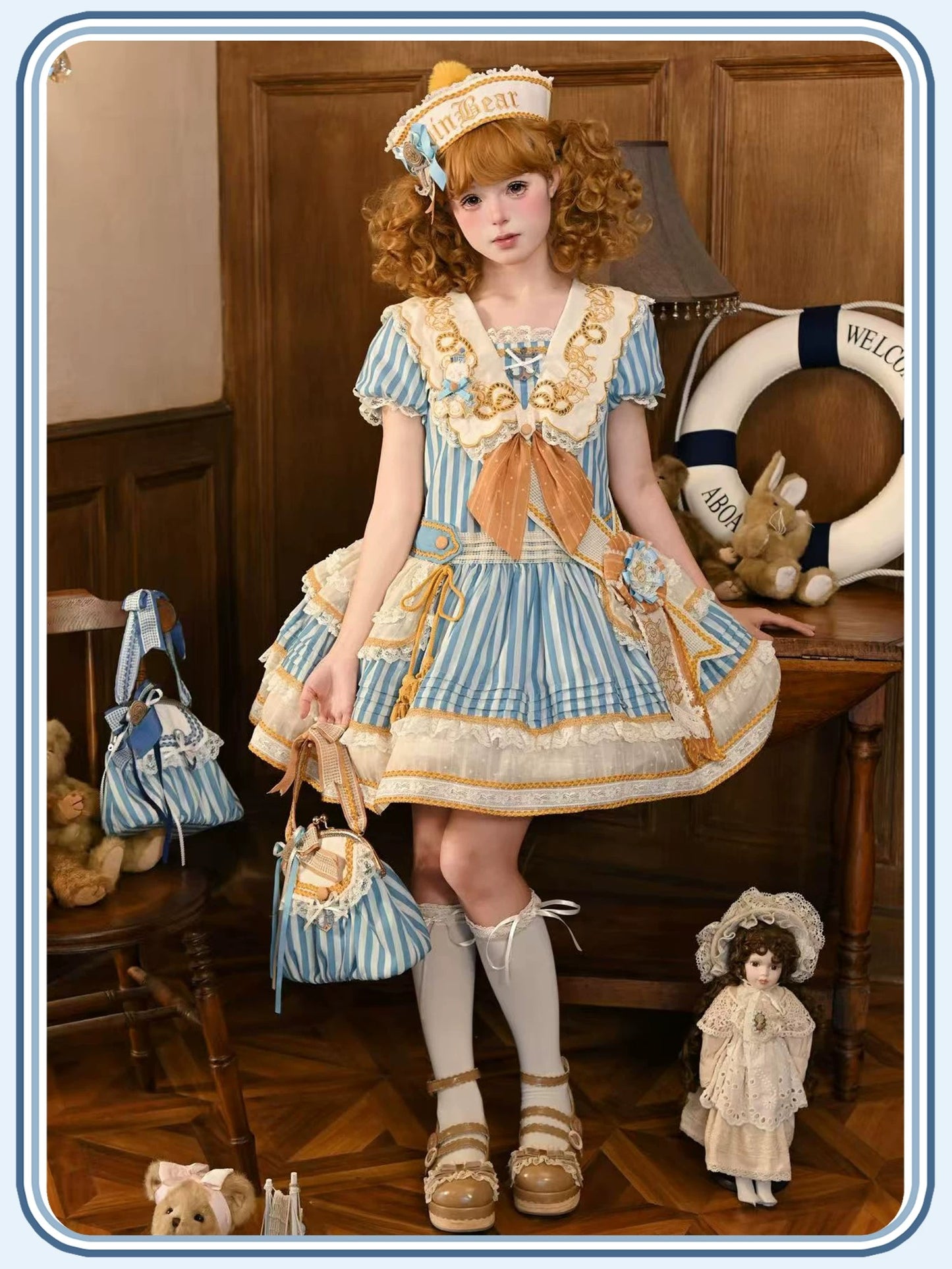 【受注予約~6/28】Antique Sailor Bear ワンピース・フルセット(タイプ2)【双生小熊】