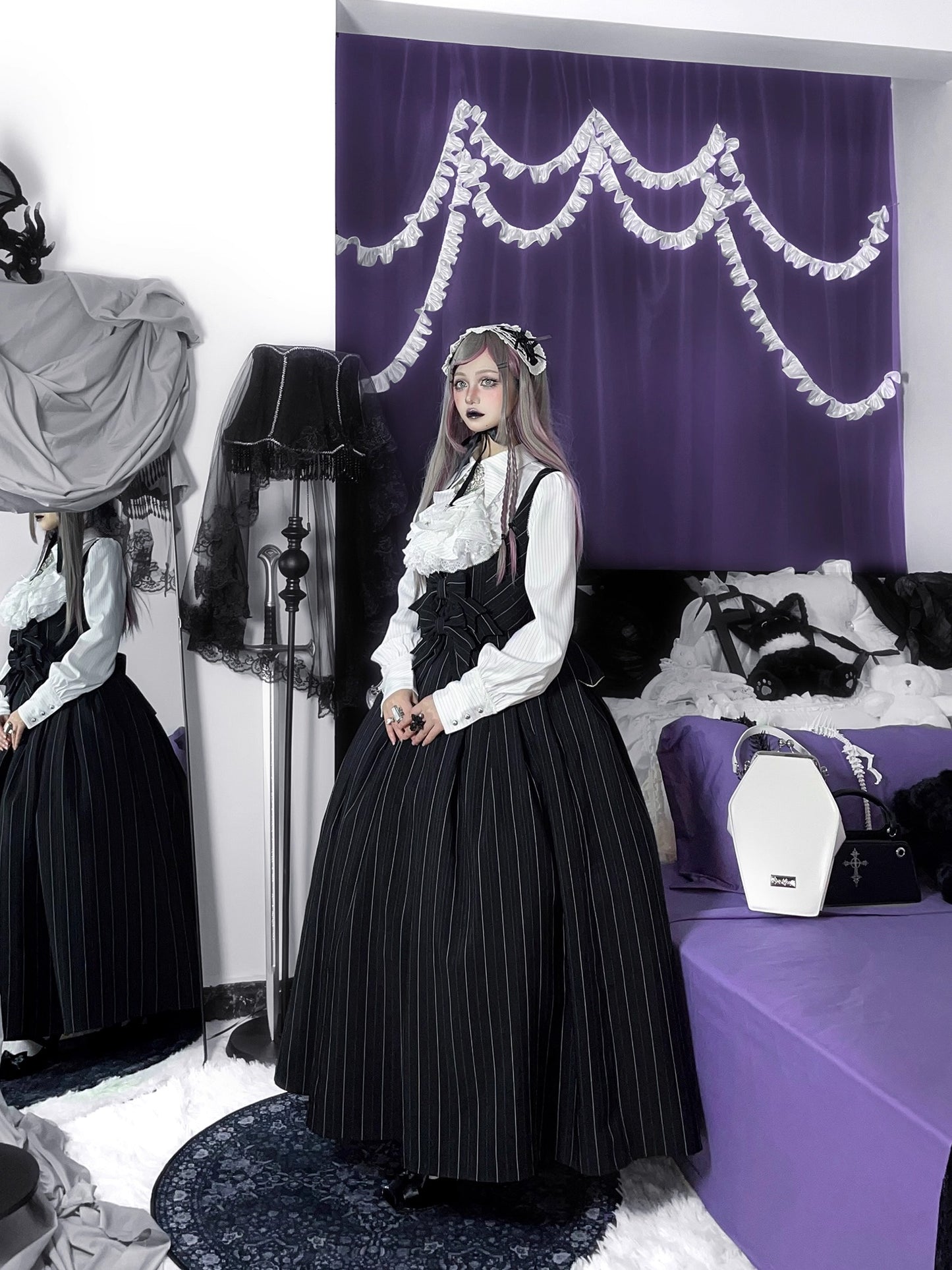 【受注予約~10/28】Bright Moon ジャンパースカート(ストライプ・タイプ1)【Little Dipper】