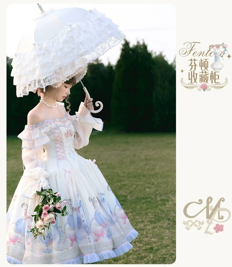 【受注予約~4/29】Fenton Curio Cabinet ワンピース・ジャンパースカート・エプロン【花与珍珠匣】
