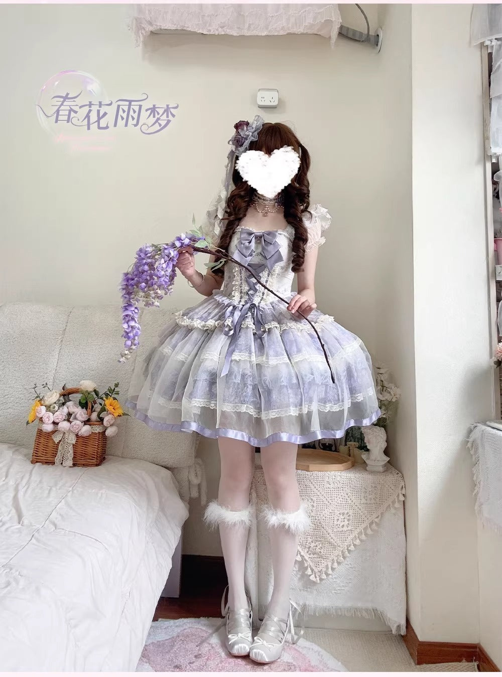 【受注予約~4/13】Spring Flowers and Rain Dream ジャンパースカートセット【櫻姫】