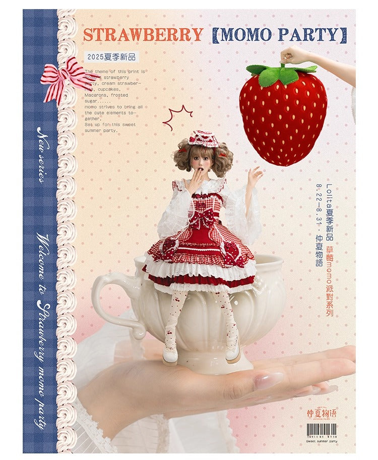 【受注予約~8/28】Strawberry momo Party ジャンパースカート【仲夏物語】