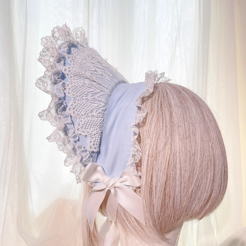 レースデコレーション ハーフボンネット【妹抖手作工作屋】