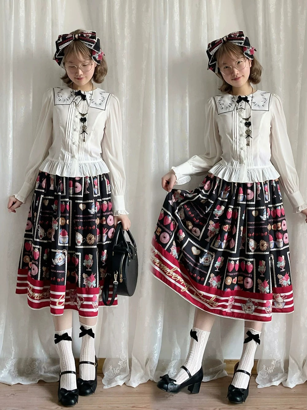 【受注予約~6/24】Strawberry Parfait Tea スカート【Miss Cube】