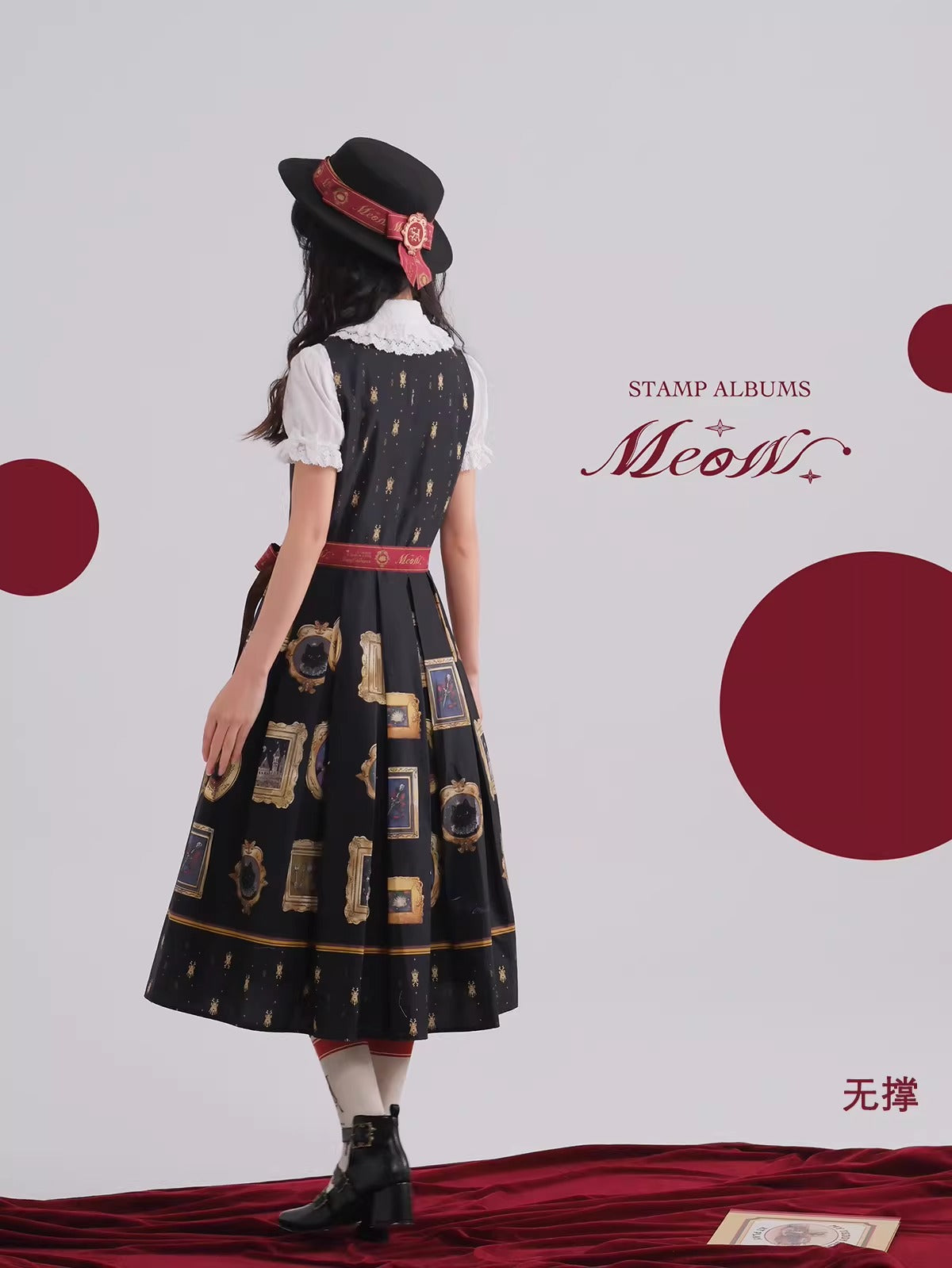 【受注予約~4/16】MEOW ワンピース・ジャンパースカート・ブラウス【Stamp Album】