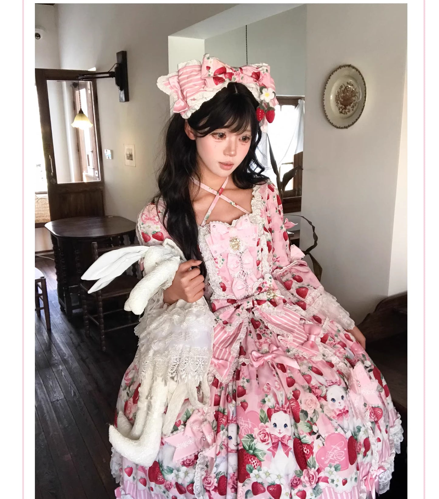 【受注予約~4/29】Strawberry Rabbit 姫袖ワンピース・フルセット【Antique Doll】