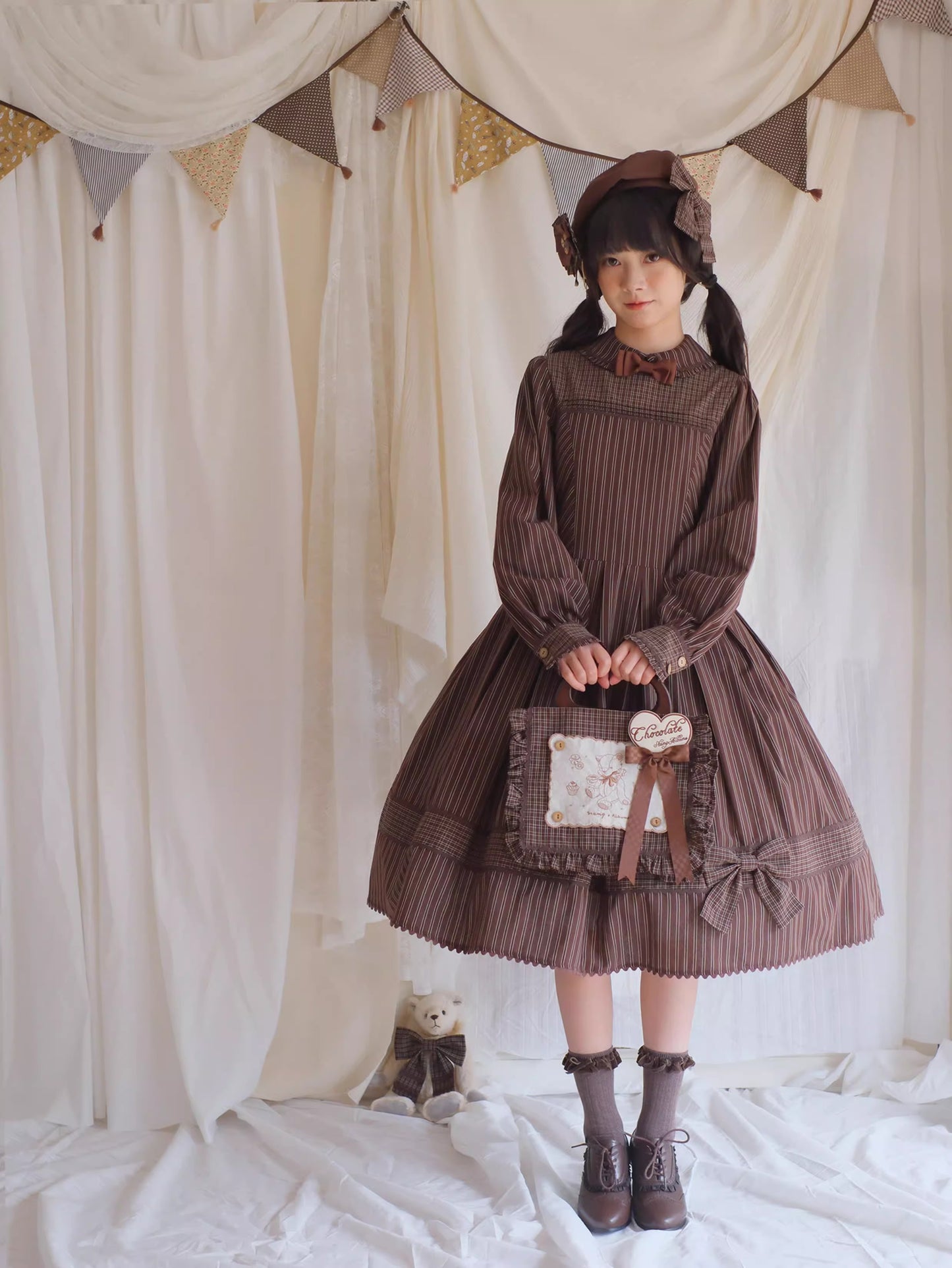 【受注予約~11/10】Bear Cake ワンピース・ブラウス【Stamp Albums】