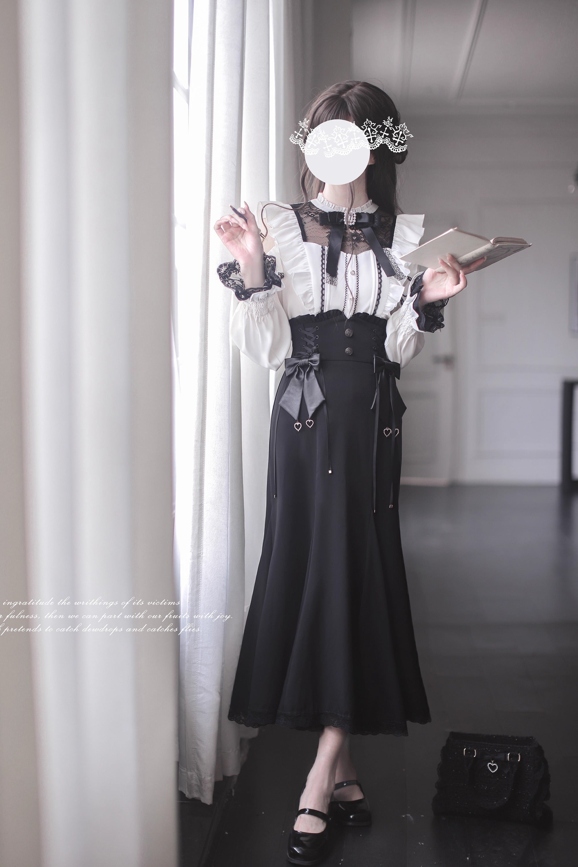 ◎うさと◎ トップス　スタンドカラー　usato えみおわす Azusaさんコラボ＞レーストップス（カットソー/Tシャツ