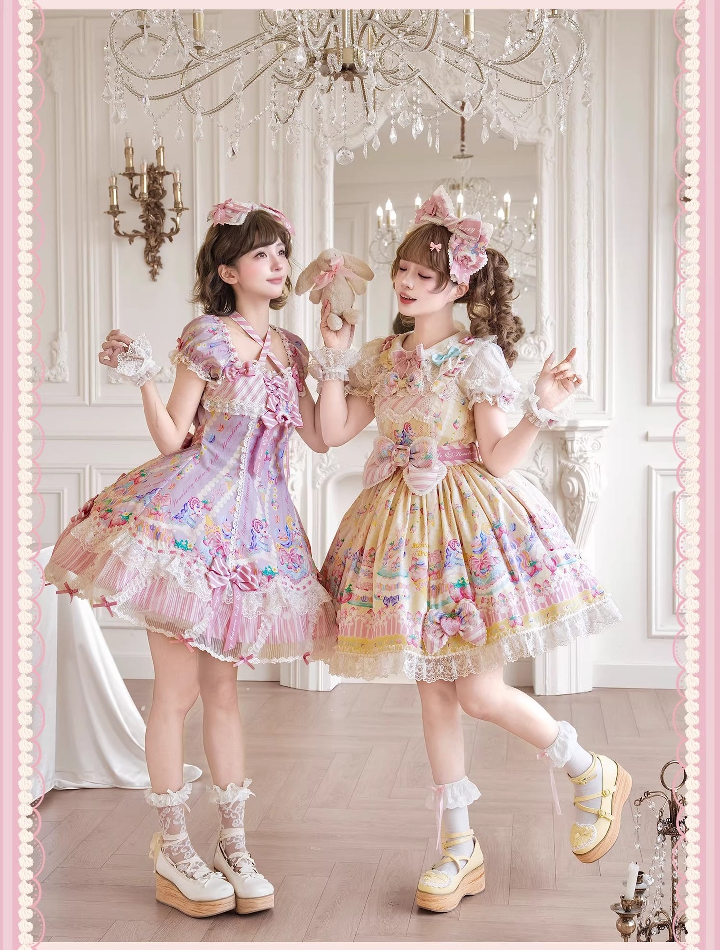 【受注予約~4/27】Pastel Macarons ワンピース(タイプ2)【双生小熊】