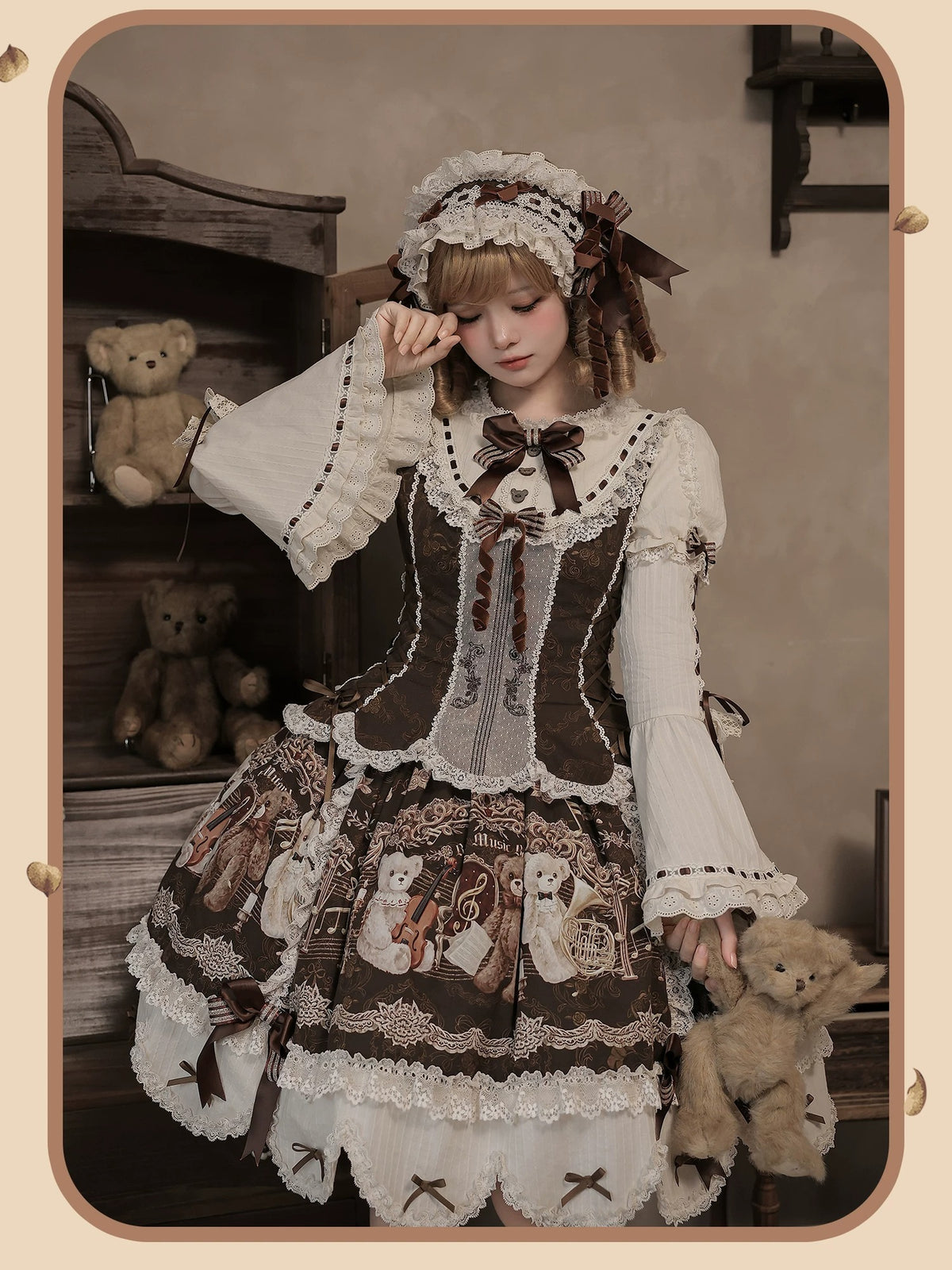 【受注予約~10/26】Teddy Bear Symphony ワンピース・ジャンパースカート・ブラウス【双生小熊】