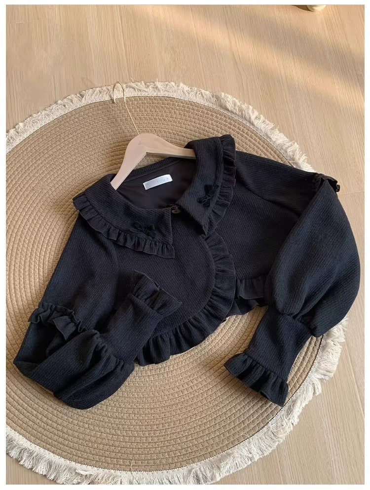 襟付きニットカーディガン【With Puji】