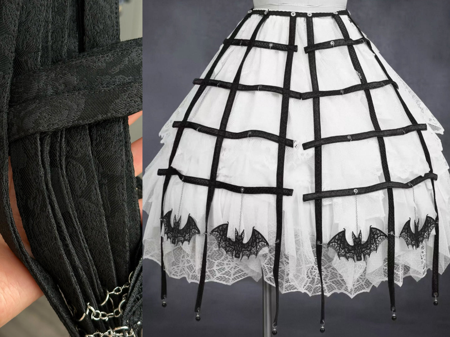 クリノリン型スカート飾り(蝙蝠レース)【Oblivion Street】