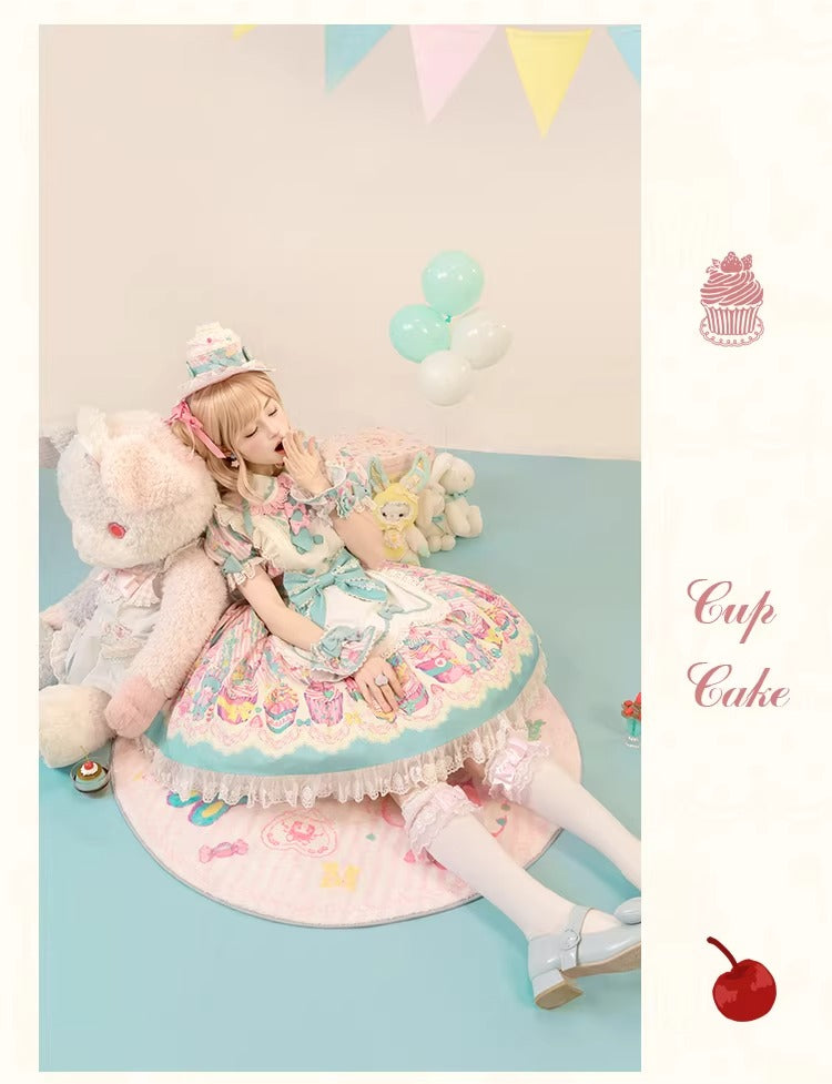 【受注予約~1/26】CupCakes ワンピース(プリントver.)【花与珍珠匣】
