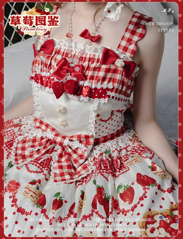【受注予約~11/18】Strawberry Cake Illustration ジャンパースカート(タイプ2)【花与珍珠匣】