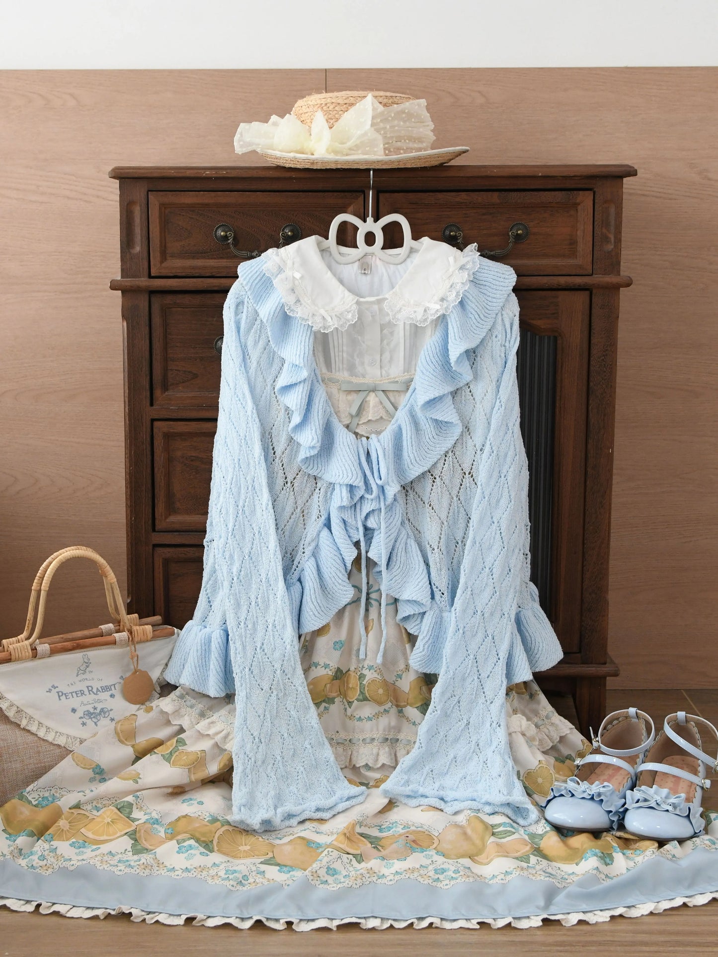 Sunset Bouquet フリルカーディガン【MIST】