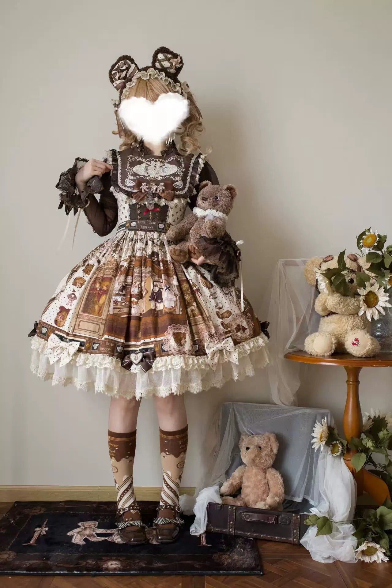 【受注予約~5/14】Antique Bear Shop ジャンパースカート【黒眼窩診療室】