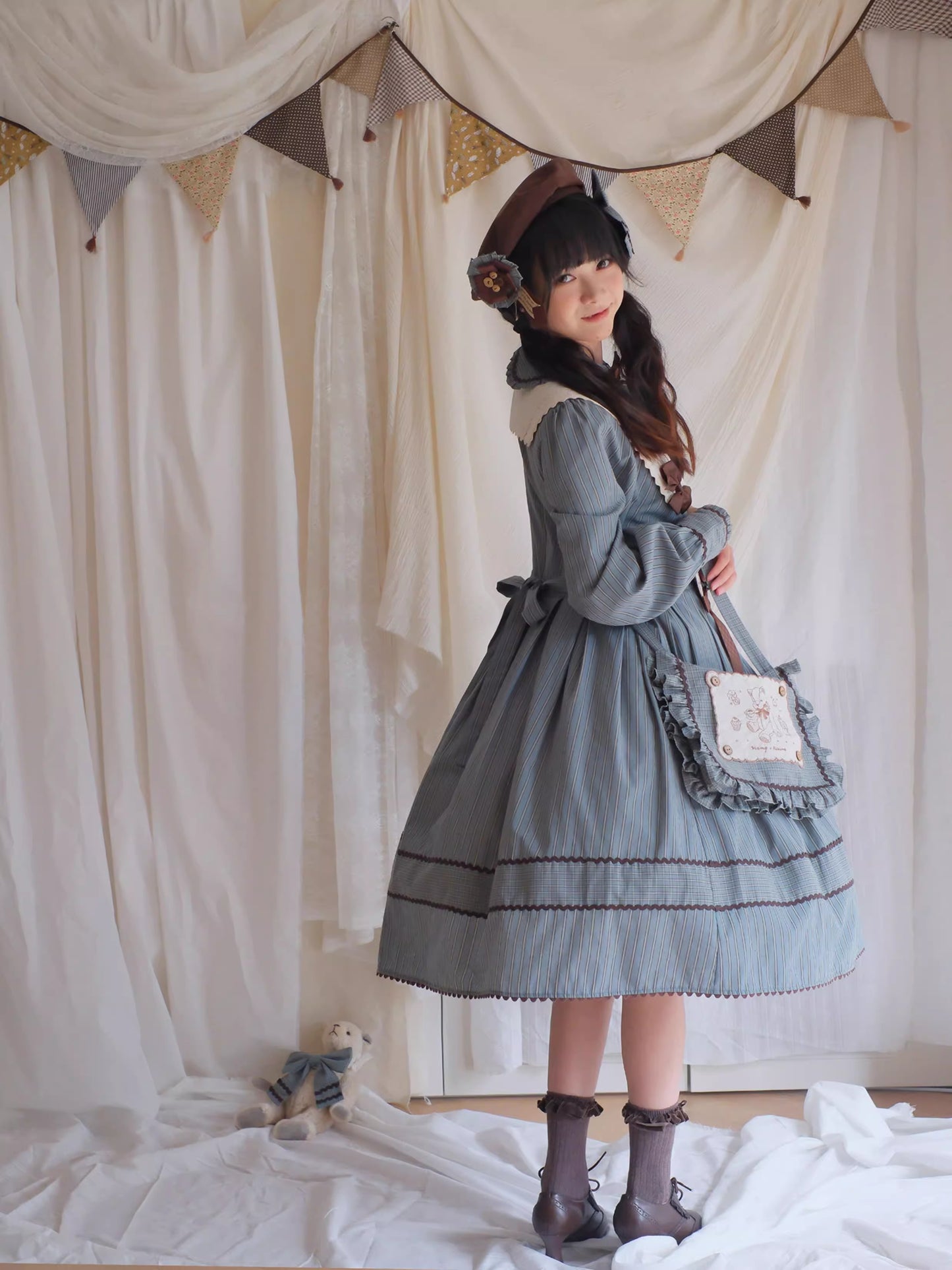 【受注予約~11/10】Bear Cake ワンピース・ブラウス【Stamp Albums】