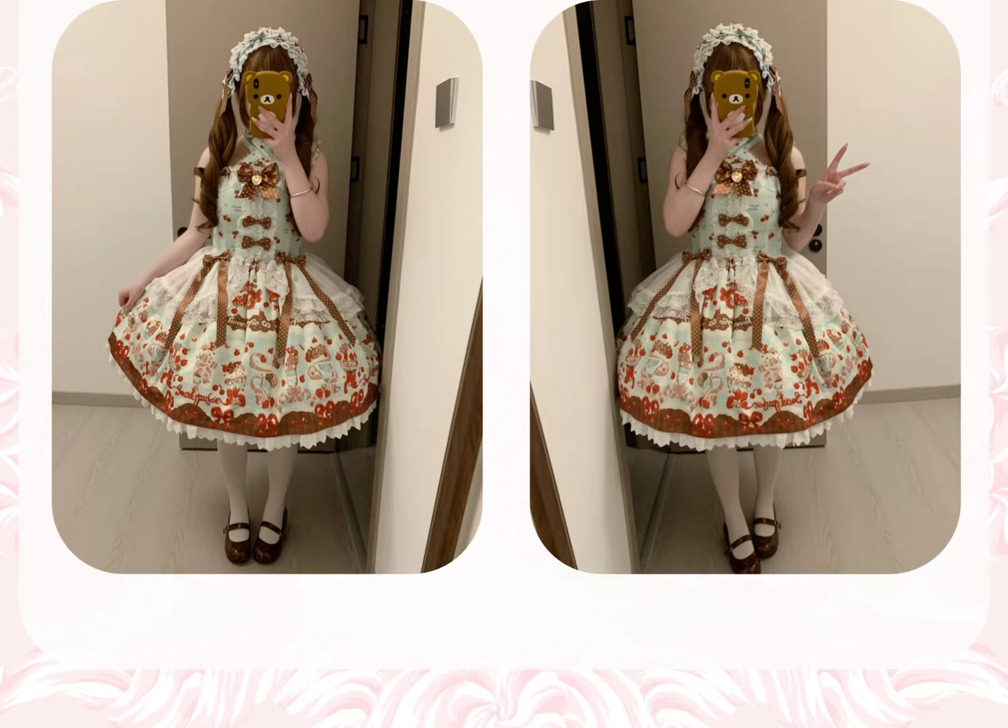 【受注予約~3/25】Cherry Parfait ワンピース・ジャンパースカート【芝士咩咩】