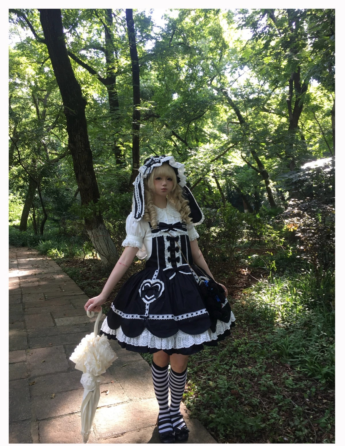 【受注予約~8/11】Cream Petals サロペット【天线猫】